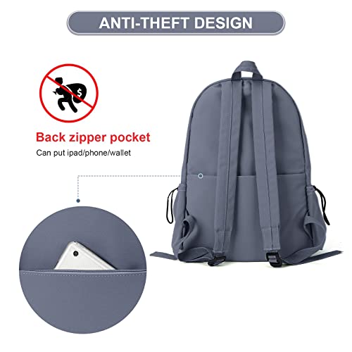 Image of School Backpack for Girls Water Resistant High School Book Bag Simple Backpack for Teens Boys Girls, Lightweight Simple Middle School Back Pack Daypack