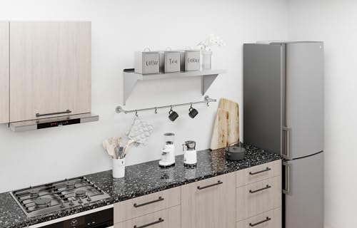 Image of AmGood 14 inch x 36 inch Stainless Steel Wall Shelf | Appliance & Equipment Metal Shelving | Kitchen, Restaurant, Garage, Laundry, Utility Room | Heavy Duty | Squared Edge | NSF Certified