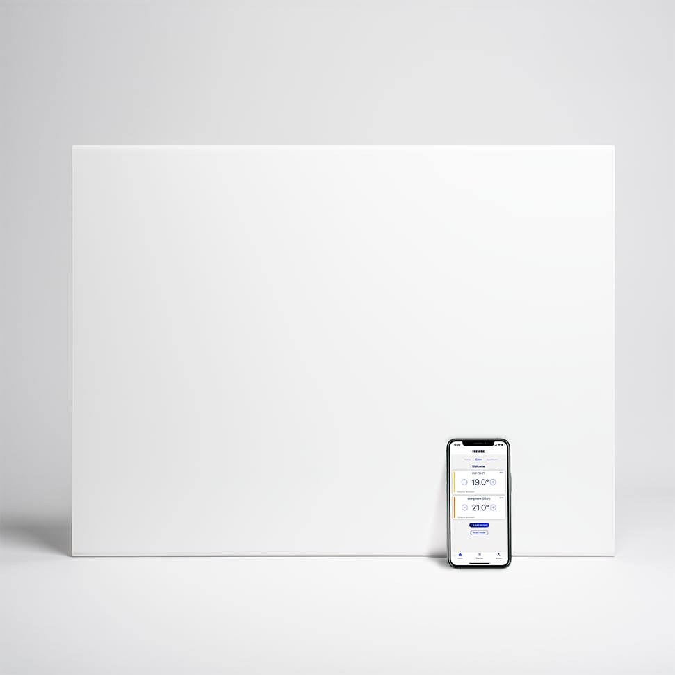 ADAX NEO Compact - Convector de pared con termostato por Wifi - 1000W | Bajo consumo | Calefacción eficiente y segura | Radiador eléctrico moderno y elegante | 420mm de altura | IP24C | Blanco