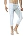 TSLA Men's 3/4 Compression Pants, Running Workout Tights, Cool Dry Capri Athletic Leggings, Yoga Gym Base Layer, Vent Capris White & Light Grey, XX-Large