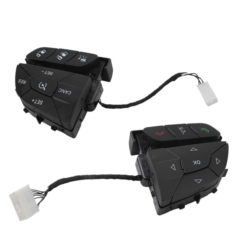Cruise Control Switch 05081287AA 05081289AA Car Steering Wheel Control Switch for Chrysler 200 300 for Pacifica for Challenger for Jeep for Cherokee(A Pair)