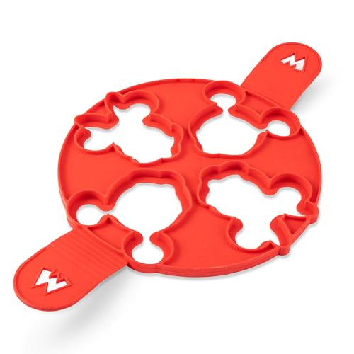 PRESTIGE Disney - Molde de silicona para panqueques, grande, color rojo con Mickey y Minnie