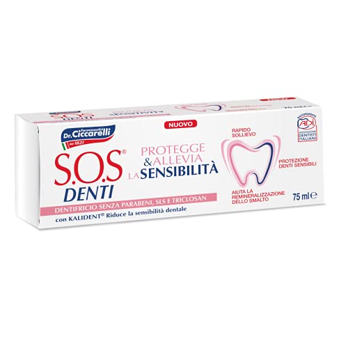S.O.S Denti Dr Ciccarelli, Zahnpasta für empfindliche Zähne, Spezial-Zahnpasta, Reduziert die Empfindlichkeit der Zähne und bietet schnelle und effektive Linderung, 100% Made in Italy, 75 ml Tube – Bild 4