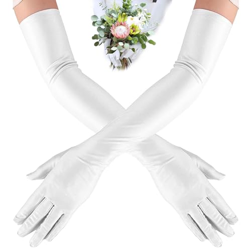 IheDovb 1 Paar Satin Lange Handschuhe Damen 1920er Produktbild-Vorschau 9