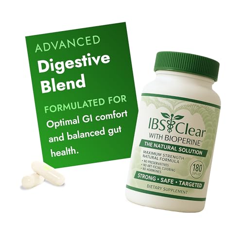 IBS Clear - IBS Support - Vitamin D, Psyllium Husk, Fennel - 180 Capsules - 3 Month Supply