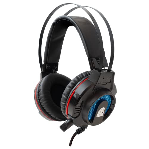 NitroPC - NH1000 Auriculares con micrófono Gaming RGB, micrófono omnidireccional, Ajuste de Volumen, Cable de 2 Metros, conexión USB + Dual Jack 3,5mm, Cascos Gaming, Auriculares Diadema