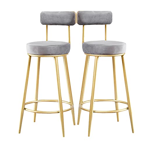 Taburetes Altos de Cocina Gris con Respaldo Marca WANGFENG