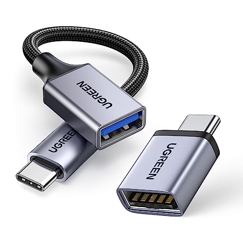 UGREEN Adaptateur USB C vers USB A 3.0 5Gbps Lot de 2 OTG Câble Type-C Tressé Aluminium...