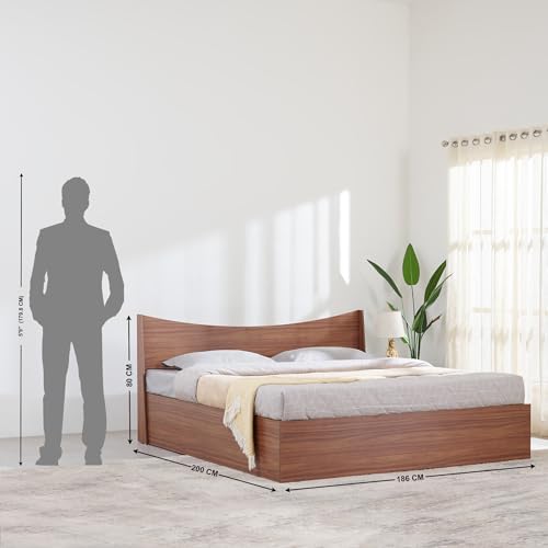 Image of Home Centre | Helios - Alton | Engineered Wood | Box Storage | King Beds | Walnut | 1 Year Warranty
