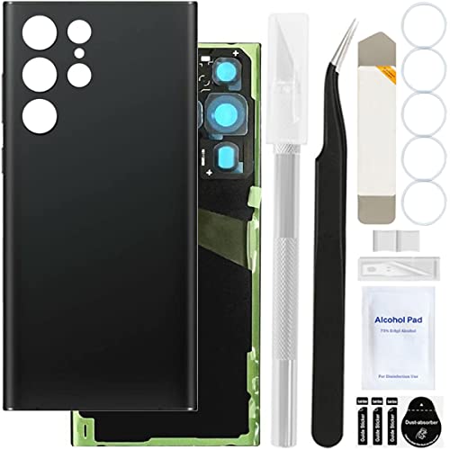 ZHUROUPU pour Samsung pour Galaxy S22 Ultra arrière de Couverture arrière de la Couverture de vitre de la Porte de la Porte de logement avec Objectif et Ruban adhésif...