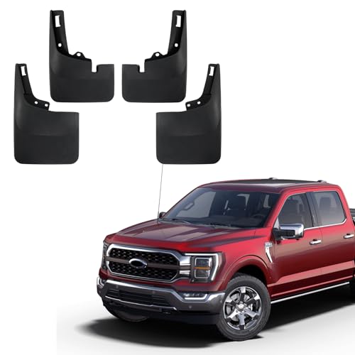 Image of Mud Flaps Mud Guards Replacement for 2021-2023 F-150 (Without OEM Fender Flares) Front Mudflap and Rear Mudguard No Drilling Required 4pc Set