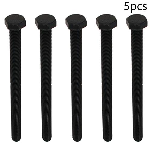 Image of Carbon Steel Hex Screw Bolts Hex Drive Fastener Rustproof Fully Threaded Metric Cap Bolts Black M10x140mm 5Pcs