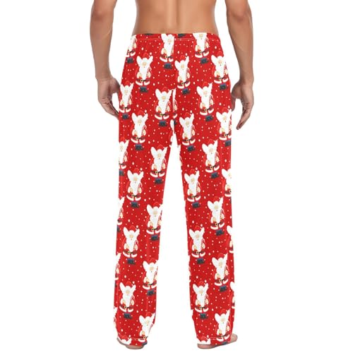Christmas Cowboy Santa Men's Pajamas Pants Cotton Sleep Bottoms Pants Lounge Sleepwear - S3