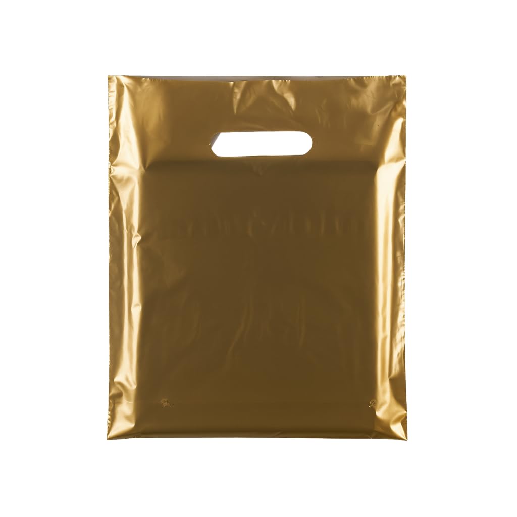 Plastic Carrier Bags with Die-Cut Handles –Reusable & Recyclable LDPE –Durable Retail Shopping Bags for Clothing, Gifts, Takeaways, and Events