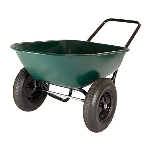 Garden Star 70005 Large Steel Tray Yard Rover Wheelbarrow, Green/Black