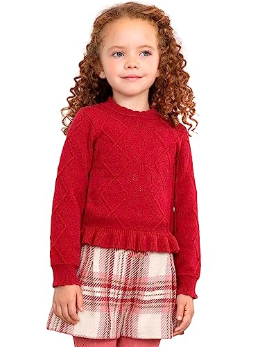 Abel & Lula Structured Knit Turtleneck for Girls Raspberry