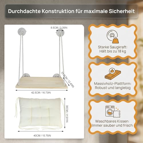 Hamac pour chat résistant aux chutes grâce aux ventouses fixes - 3