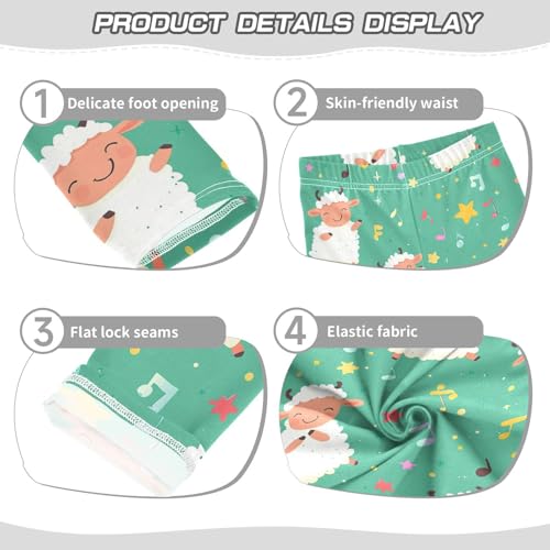 Fun Sheep Girls Leggings,Workout Leggings for Girls Toddler Athletic Legging Size for 3-10T3