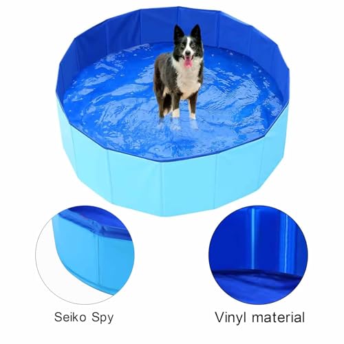 Faltbarer Hundepool, 30×10cm Katzenpool Klein,Blau Katzen Planschbecken,Hunde Planschbecken,Faltbarer Haustierpool für Katze Hund,Hund Schwimmbecken Tragbare,PVC Hundepool Schwimmbad für Baden Spielen