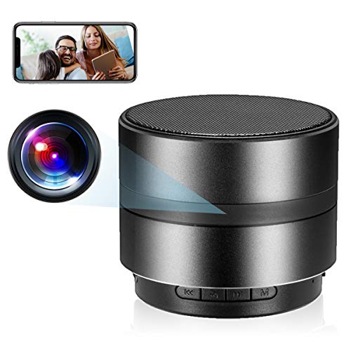 JLRKENG Bluetooth Speaker Camera Wireless HD 1080P WiFi Mini Video Recorder with Night Vision, Motion Detection, Real-Time View Nanny Cam for Home Security Office