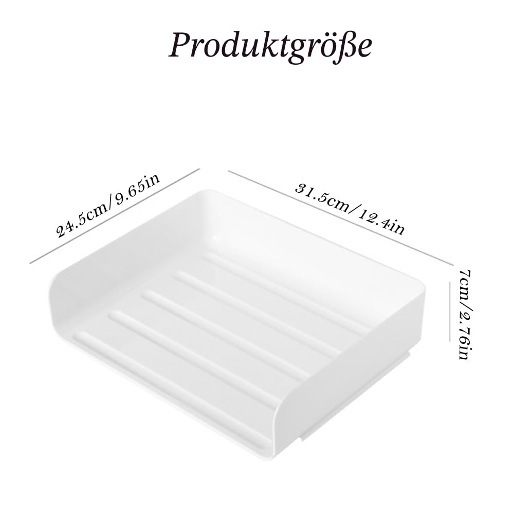 4-stufige stapelbare A4-Aktenablage, Briefablagen-Organizer, Schreibtisch-Ordnungshelfer, Dokumentenhalter, A4-Papiersortierer für Büro, Schule (horizontal, weiß)