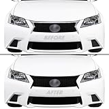 SlickMod Chrome Delete Blackout Vinyl Overlay for 2013-2015 Lexus GS 350 450h Front Bumper Grill Trim (Gloss Black)