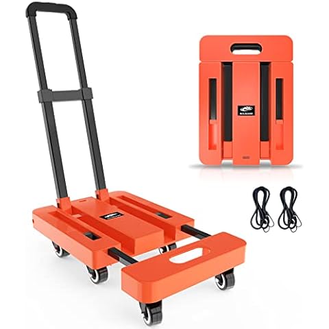 SOLEJAZZ Carrito de Mano Plegable con 6 Ruedas y 2 Cuerdas elásticas Cover