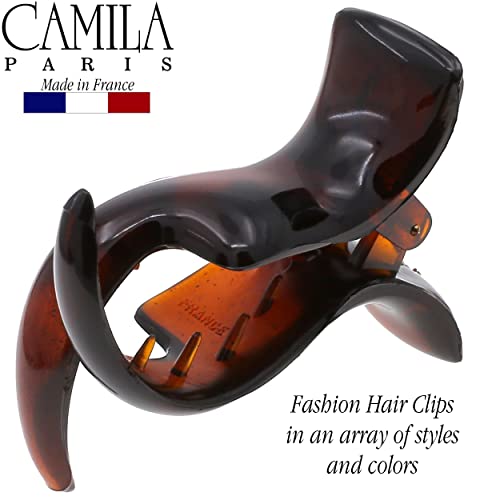 Camila Paris Cp2423 French Hair Clip For Women, 2 Teeth Ponytail Holder, Tortoise Shell, Girls Hair Claw Clips Jaw Fashion Styling Hair Accessories For Women, Strong Hold No Slip Grip, Made In France #TOP4