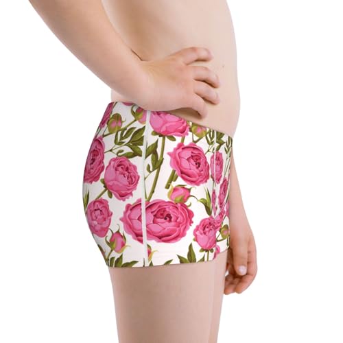 Boys' Cotton Boxer Brief Soft Underwear-Rose Flowers2