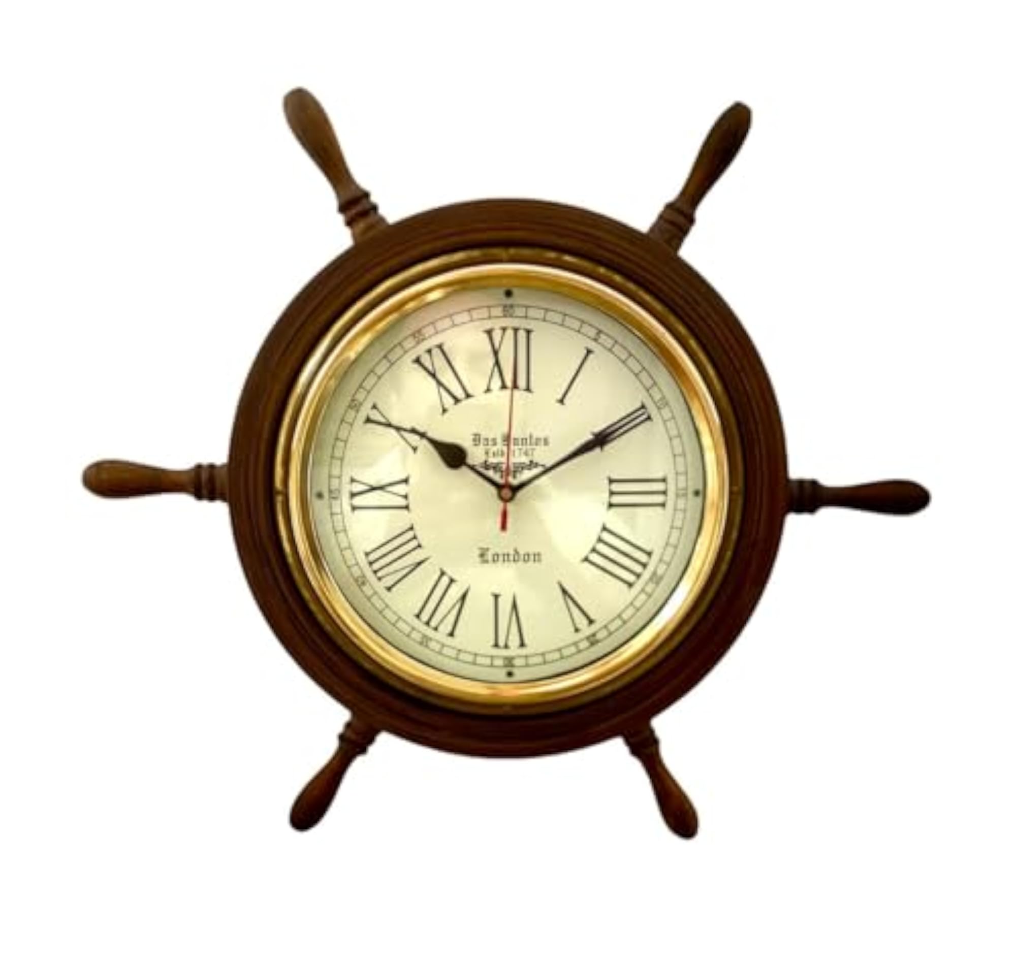 Quality Step Packers Wooden Ship Wheel Clock