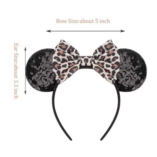 Image of DRESHOW Mouse Ears Bow Headbands Glitter Party Decoration Cosplay Costume for Women