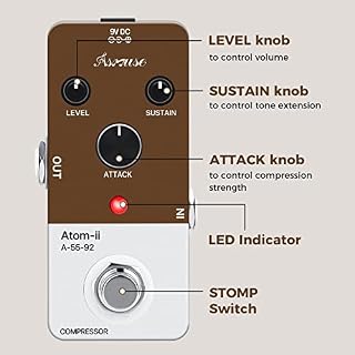 Asmuse Pédale d’effets de guitare à compression, circuit analogique pur, mini pédale de sustain de compression pour… - Les Beatles, Paul McCartney, John Lennon, RIngo Starr, George Harrison Asmuse Pédale d'effets de guitare à compression, circuit analogique pur, mini pédale de sustain de compression pour… – Image 3