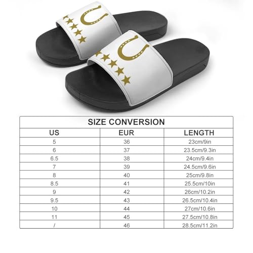 Horseshoe with Stars PVC Slippers Sandals for Women Men Open Toe Soft Cushioned Non-Slip Sandal for Indoor Outdoor2
