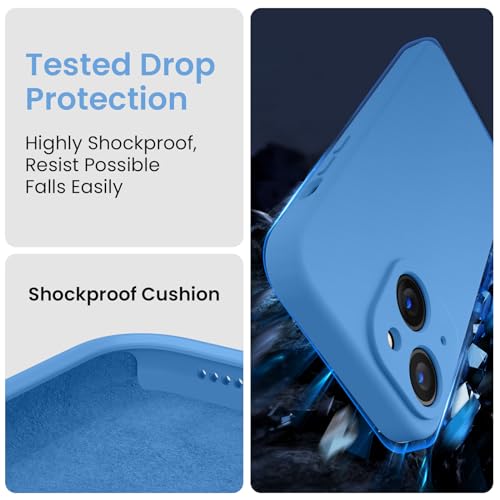 Image of FireNova Designed for iPhone 14 Case, Silicone Upgraded [Camera Protection] Phone Case, Soft Anti-Scratch Microfiber Lining Inside, 6.1 inch, Blue