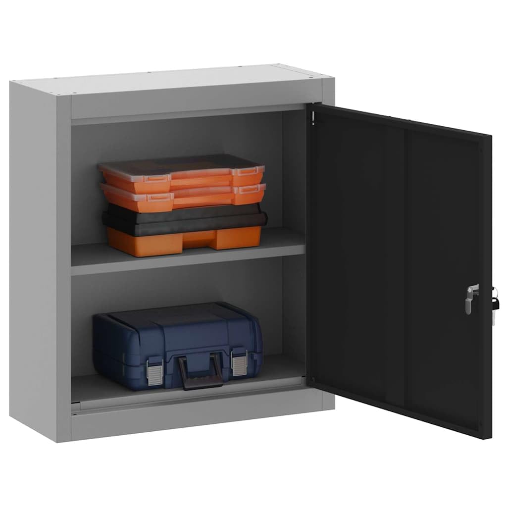 Genérico Armario de Herramientas Negro y Gris 50 x 20 x 55 cm,Bricolaje,Accesorios de Bricolaje,Organización y Almacenamiento de Herramientas,Armarios para herramientas-4103469