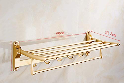 Étagère double porte-serviette or pliant pour optimiser les petits espaces - 5