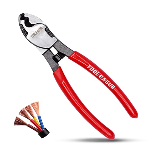 Image of TOOLEAGUE 6 Inches Cable Cutter,Heavy Duty Cable Cutting, High Leverage Cutter for Aluminum, Copper, Wire, Communications Cable