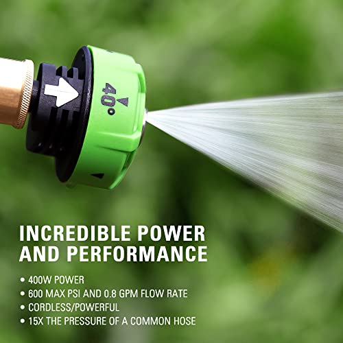 Greenworks 24V 600 Psi (0.8 Gpm) Cordless Power Cleaner With (2) 2Ah Batteries, Charger, & Wash Glove #TOP1