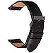 Produktbild Wildery® 20mm Leder Armband Smartwatch- und Uhrenarmbänder mit Quick Release und Dornschließe in Schwarz kompatibel für Samsung, Fossil, Huawei, Pebble, LG, Moto, ASUS, Garmin. /#3mm WI407B (20mm)