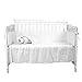 Mamibaby Baby Crib Bumper Pads for Standard Cribs Machine Washable Padded Crib Liner with Breathable 100% Soft Bubble Velvet Covered, 4 Dimension Protection of Cushion for Cuna 4 Pcs/White
