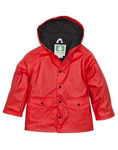 OAKI Toddler and Kids Rain Jacket, Red/Black 6/7