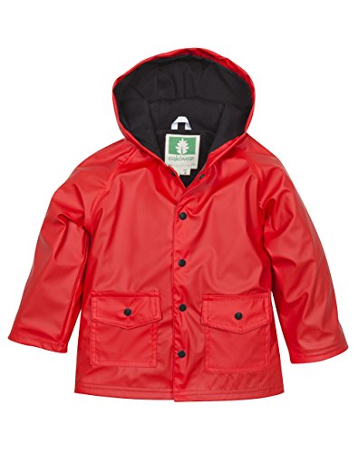 OAKI Children's Rain Jacket, Red/Black 10