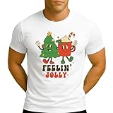 Feeling Jolly Weihnachtsbaum und Caffee Kafe Heiße Schokolade | Weihnachten Christmas X-Mas Herren T-Shirt, Weiß, S
