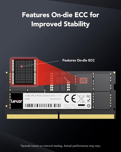 Image of Lexar SODIMM 16GB DDR5 RAM 4800MHz, 262-Pin DDR5 SODIMM Laptop RAM, High Performance SO-DIMM Memory for Laptop Memory /All-in-One Intel NUC Mini PC, 1.1V, CL40-40-40-77