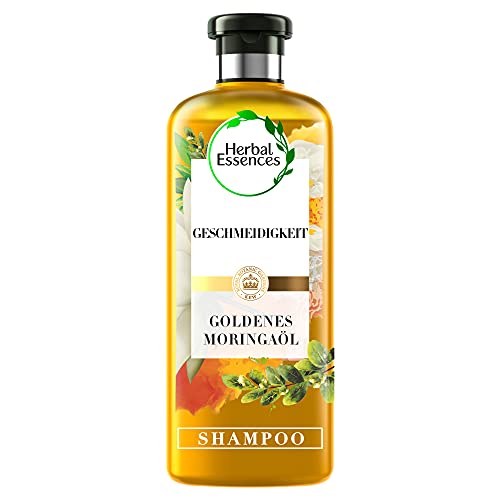 Herbal Essences PURE:renew Goldenes Moringaöl, Geschmeidigkeit Shampoo, 250 ml, Aloe Vera, Aloe Vera Haare, Shampoo Damen, Haarpflege Glanz Cover