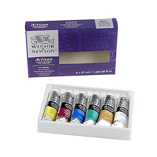 Winsor & Newton Artisan - Set de óleo mezclable con agua de 6 tubos de 37ml, colores surtidos, para iniciación al óleo