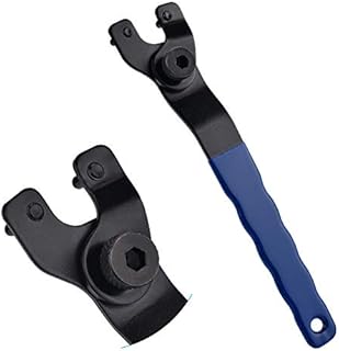 JIZZU Universal 10-52mm Adjustable Wood Angle Grinder Spanner with Hexagon Socket Hole, Lock-Nut Grinder Adjustable Wrench with Plastic Handle