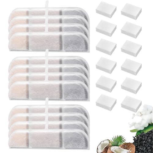 12 Packs Replacement Filters Compatible with DownyPaws Wireless Cat Water Fountain 84oz/2.5L Cat Fountain Filter for Battery Operated Water Fountain DPWFP6