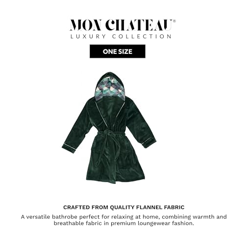 Mon Chateau Flannel Robe, Cozy Unisex Bathrobe for Men & Women, Plush Sleepwear & Lounge Robe for All-Day Relaxation4