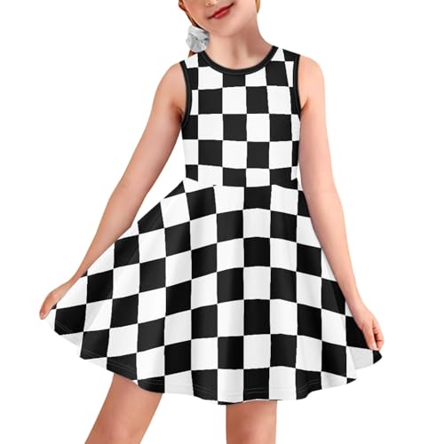 KiuLoam Cute Sleeveless Dresses for Girls Summer A-Line Dress Casual Sundress for 3-163